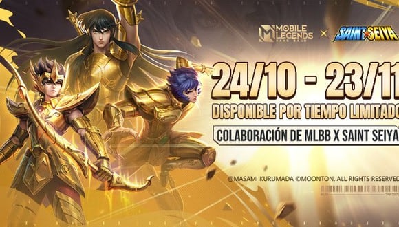 Mobile Legends: Bang Bang lanza colaboración con los Caballeros del Zodiaco. (Foto: ML)