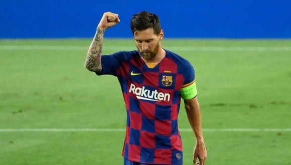 Lionel Messi marcó un gol ante Napoli en octavos de final de Champions League. (AFP)