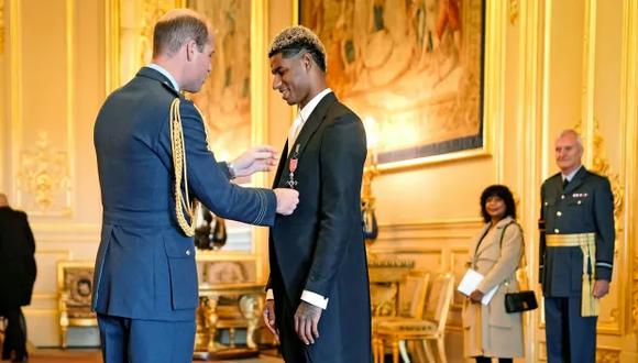 Marcus Rashford recibió  la Orden del Imperio Británico (MBE). (Foto: PA)