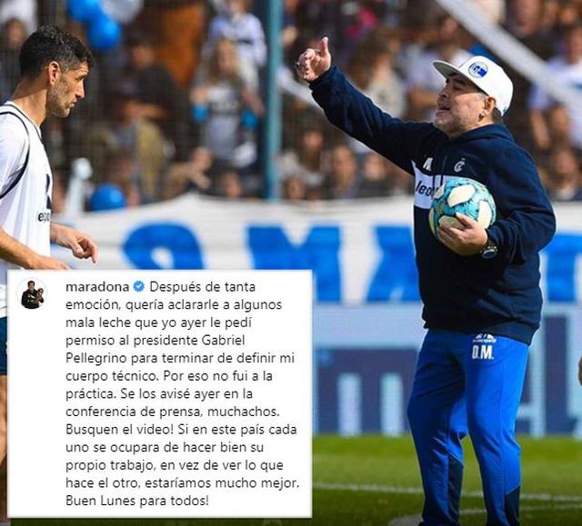 Diego Maradona Su Explicacion En Gimnasia Por Faltar A Entrenamiento Del Lunes Foto Futbol Internacional Depor