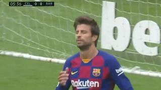 Cerca de convertir con el Barcelona: Gerard Piqué estrelló un cabezazo en el palo del equipo local [VIDEO]