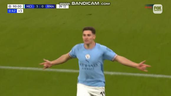 Julian Álvarez anotó el 4-0 de Manchester City vs. Real Madrid. (Video: FOX Sports)