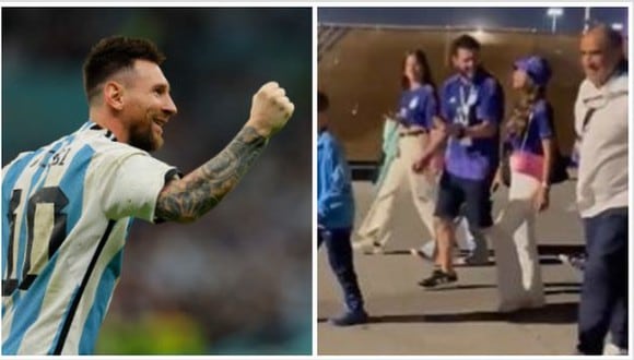 Antonela Roccuzzo fue captada reaccionando al "qué mirás, bobo" que dijo Lionel Messi. (Foto: AFP)