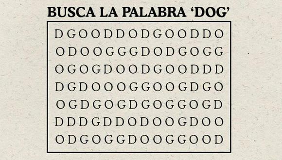 Reto viral: ¿eres capaz de encontrar la palabra ‘DOG’ en esta sopa de letras? El 94% fracasó en su intento (Foto: Facebook).