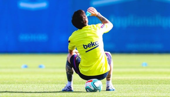 Lionel Messi se entrena con el Barcelona tras dos meses de confinamiento. (Foto: FC Barcelona)