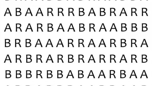 Si tienes una visión ‘perfecta’ podrás encontrar la palabra ‘BAR’ en el test visual. (Foto: Facebook)
