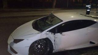 Así quedó el Lamborghini de jugador de la Roma  tras grave choque [VIDEO]