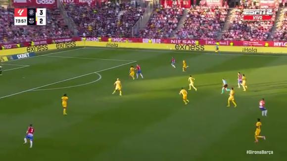 Gol de Portu para el 4-2 de Girona sobre Barcelona. (Video: ESPN)