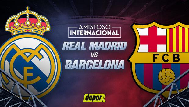 Real Madrid y Barcelona juegan en partido amistoso internacional. (Diseño: Depor)