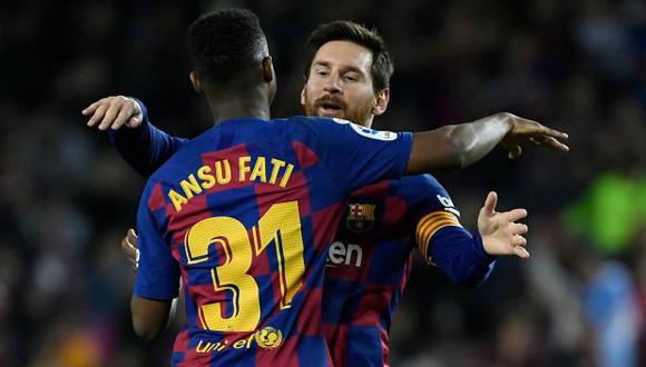 Lionel Messi y Ansu Fati fueron compañeros en FC Barcelona durante dos temporadas. (Foto: AFP)