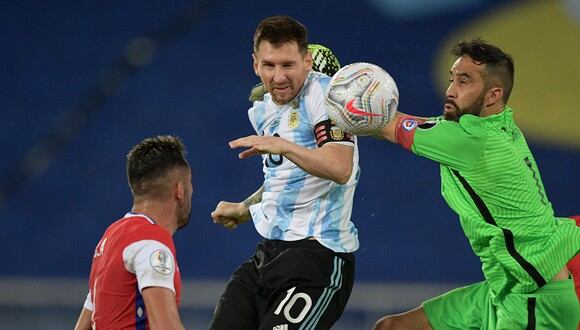 Argentina empató con Chile en el debut de la Copa América 2021. El partido fue válido por la primera fecha del grupo A que se jugó en Río de Janeiro. (Foto: AFP)