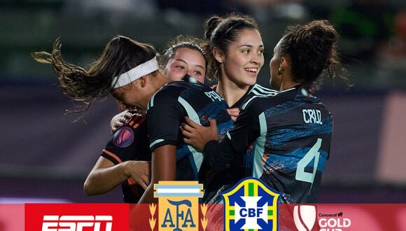 ESPN transmitirá el clásico sudamericano Argentina vs. Brasil en vivo por cuartos de final de la Copa Oro Femenino 2024. (Foto: Composición)