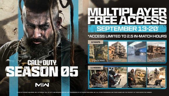 Activision anunció toda una semana de acceso gratuito al modo multijugador.