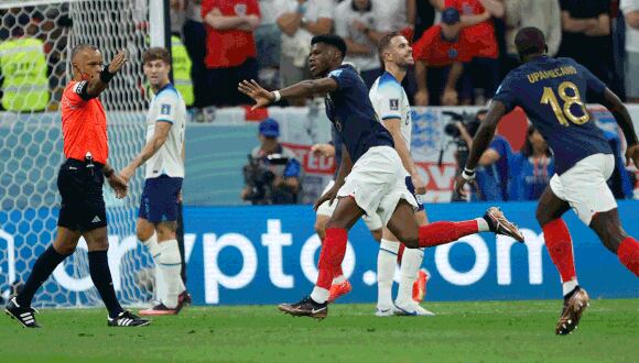 Francia eliminó a Inglaterra y jugará la semifinal ante Marruecos. (Foto: EFE)
