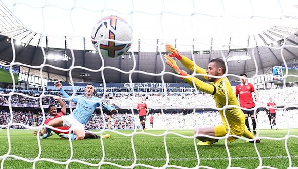 Phil Foden marcó el 4-0 del Manchester City vs. United por la Premier League. (Foto: Getty Images)