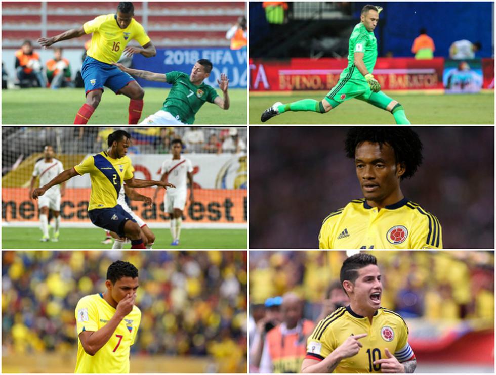 Posibles alineaciones de Ecuador y Colombia en duelo por las Eliminatorias Rusia 2018 (Getty Images).