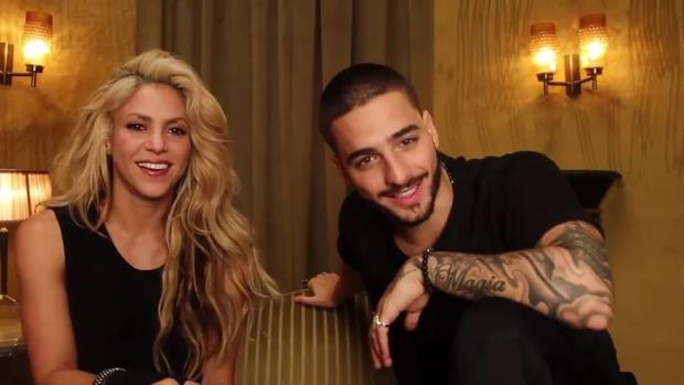Shakira and Maluma during the recording of their work (Photo: YouTube)