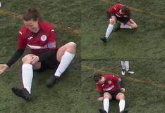 Una guerrera: futbolista se dislocó la rodilla, se la acomodó a golpes y siguió jugando como si nada en Escocia [VIDEO]