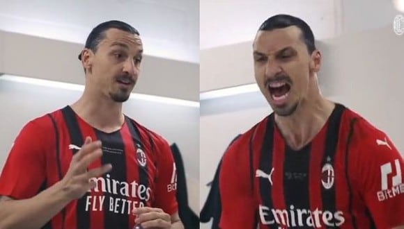 Zlatan Ibrahimovic dio un discurso en el vestuario del Milan tras ganar la Serie A. (Foto: AC Milan)