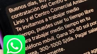 WhatsApp: qué hacer con el mensaje de trabajo en Linio y Amazon en Perú