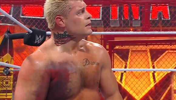 Cody Rhodes y su lesión en el WWE Hell in a Cell 2022. (Foto: WWE)