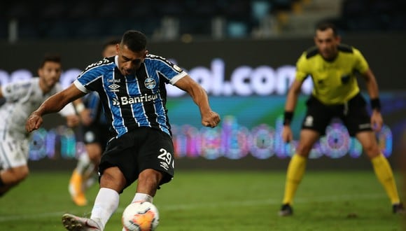 Gremio salvó un empate ante Santos en Porto Alegre por la ida de cuartos de Copa Libertadores. (Twitter)