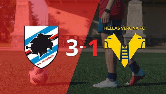 Sampdoria paseó a Hellas Verona y selló su triunfo 3 a 1