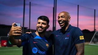 Goleadores presentes: Agüero y Henry se hicieron presente en la práctica del FC Barcelona en Miami