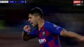 ¡Desahogo! Luis Suárez marcó el 1 a 1 del Barcelona ante Inter con una volea alucinante a pase de Vidal [VIDEO]