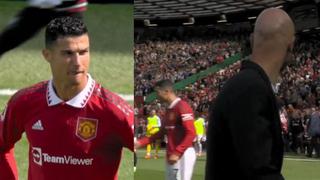 Cristiano Ronaldo y su reacción por la derrota de Manchester United: todo el cruce con Erik Ten Hag
