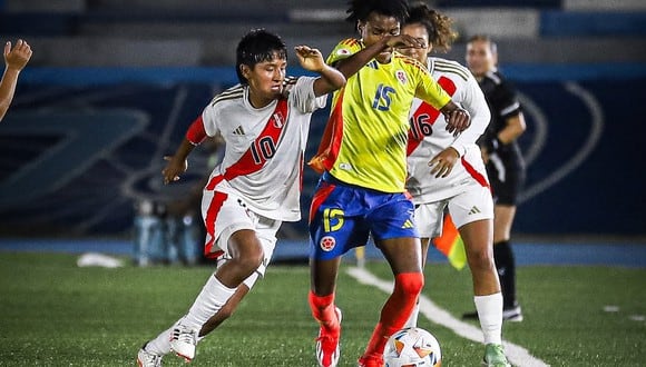 Perú enfrentó a Colombia en el Sudamericano Femenino Sub-20. (Foto: FPF)