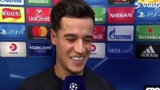 A Philippe Coutinho le bromearon por su posible pase al Barcelona y así reaccionó [VIDEO]