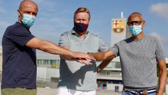 Alfred Schreuder, Ronald Koeman y Henrik Larsson, formaron parte del equipo técnico del Barcelona. (Foto: FC Barcelona)