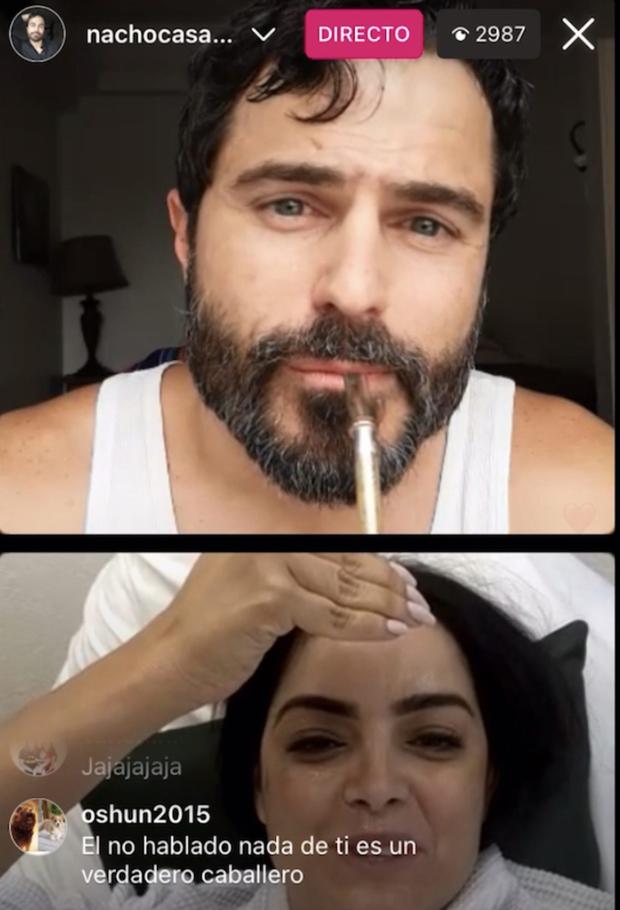El reencuentro de Daniella Navarro y Nacho Casano durante transmisión en vivo en Instagram (Foto: Nacho Casano/ Instagram)