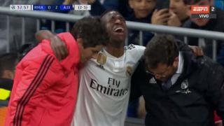 Conmovedor: Vinicius lloró tras lesionarse en jugada de ataque del Real Madrid vs. Ajax [VIDEO]