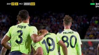 Tras blooper del arquero: gol de Julián Álvarez para el 1-0 del Manchester City ante Barcelona [VIDEO]