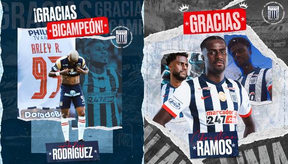 Alianza Lima confirmó que Arley Rodríguez y Christian Ramos no seguirán (Foto: Alianza Lima)