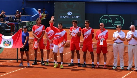 El equipo peruano que nos está representando en la Copa Davis 2023. (Foto: Jesús Saucedo / GEC)