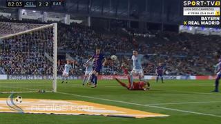 ¡A lo Ruidíaz! El gol con el brazo de Iago Aspas que le quitó la victoria al Barcelona