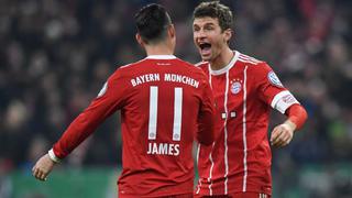 Con James: Bayern Munich venció 2-1 a Dortmund y avanzó a cuartos de final de Copa Alemana