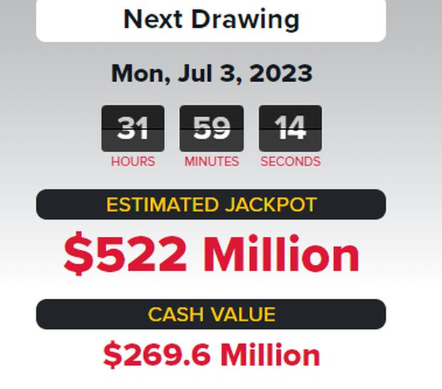 El Jackpot del lunes 3 de julio alcanzó la suma de 522 millones de dólares (Foto: Powerball)