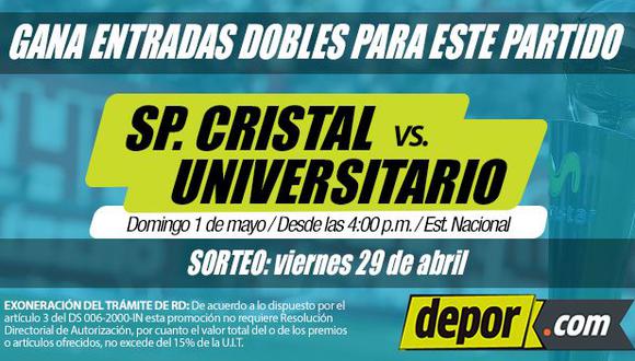 Sporting Cristal vs. Universitario de Deportes: gana 5 entradas dobles