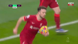 Cabezazo mortal: Jota anota el 1-1 en Tottenham vs. Liverpool por Premier League [VIDEO]