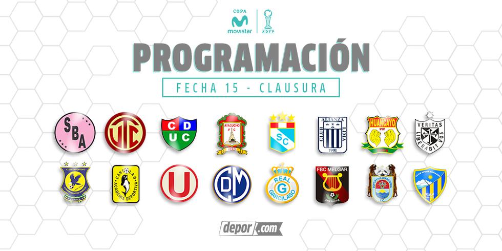 Programación de la fecha 15 del Torneo Clausura.