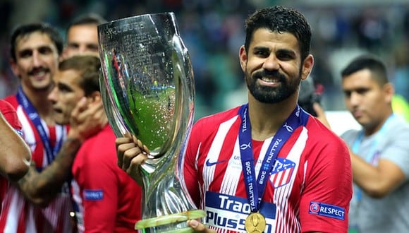 Diego Costa ganó una Supercopa de Europa con el Atlético de Madrid en 2018. (Getty)