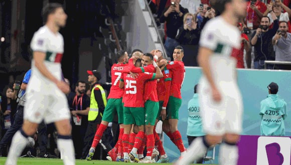 Marruecos eliminó a Portugal y se mete por primera vez a una semifinal de Copa del Mundo. (Foto: EFE)