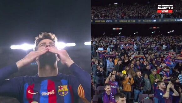Piqué juega su último partido como profesional en el Camp Nou. (Foto: Captura ESPN)