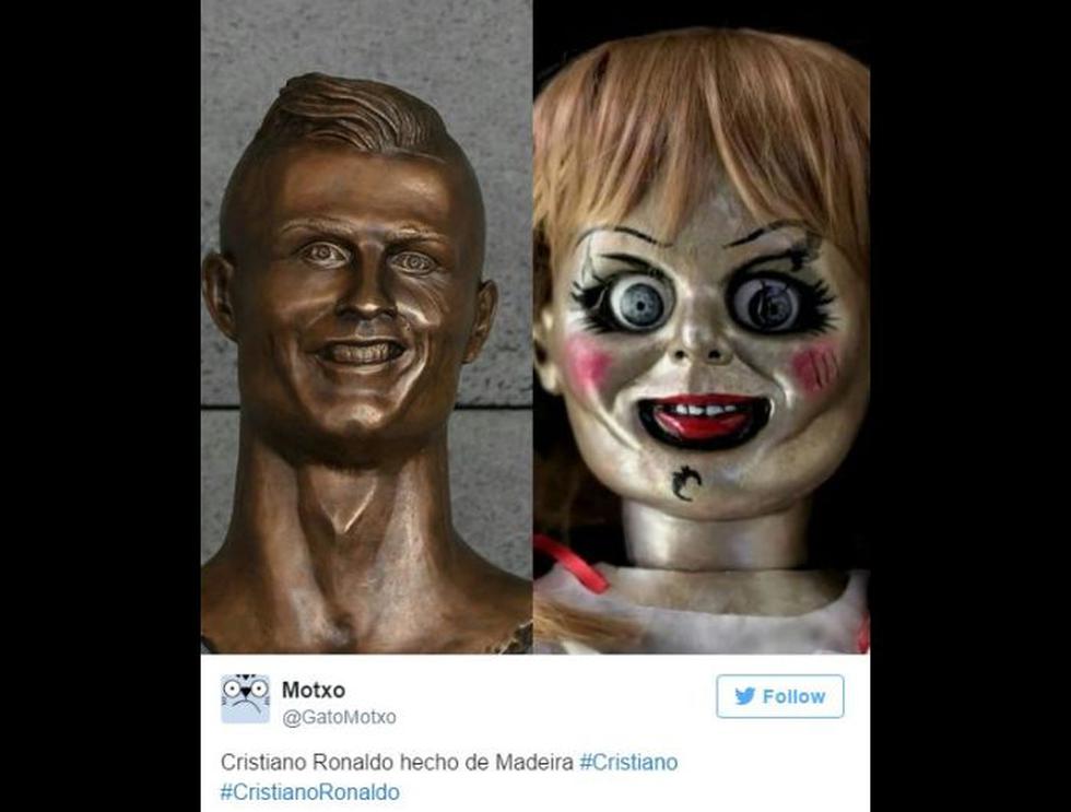 Los mejores memes por el busto de Cristiano Ronaldo en Madeira. (Twitter)