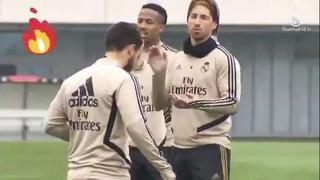 Areola se queda parado y Sergio Ramos solo aplaude: los golazos de Eden Hazard en el entrenamiento del Real Madrid