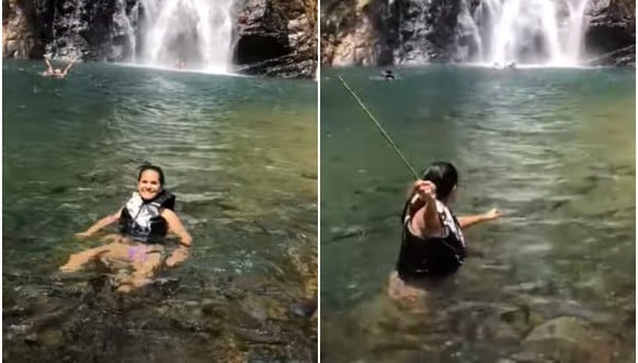 En una localidad de Brasil, una mujer fue atacada por una serpiente mientras se refrescaba en una cascada. La escena fue registrada en video y se volvió viral en las redes sociales. (Foto: Site Reporter MT Whats / YouTube)